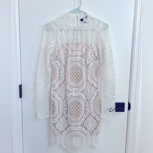 White crochet mini dress